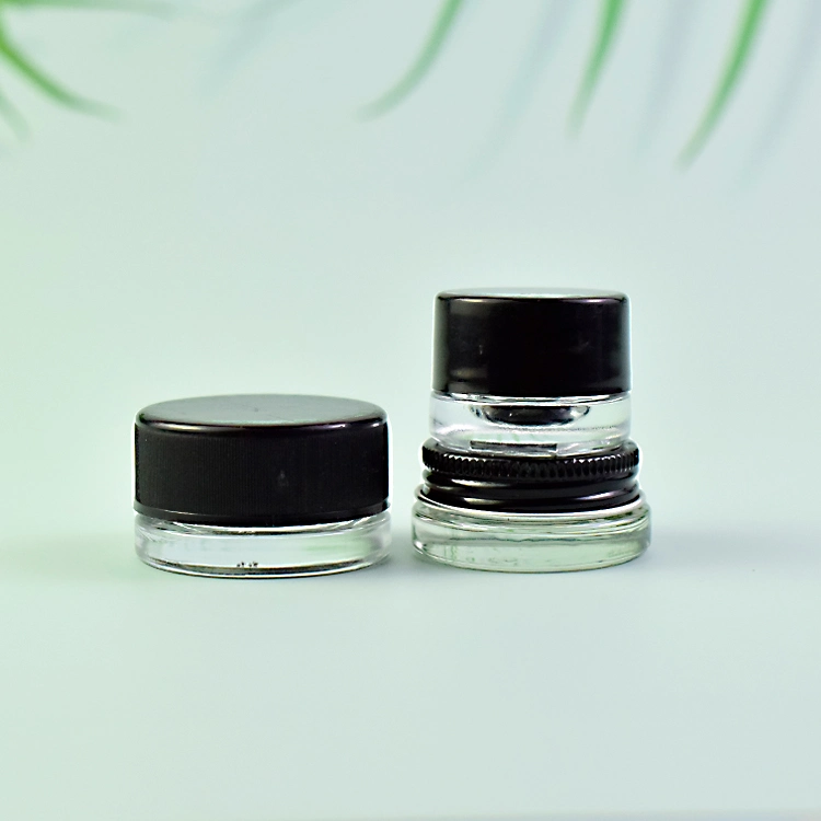 Popular Square Transparent Eye Cream Package Glass with Colorful Caps