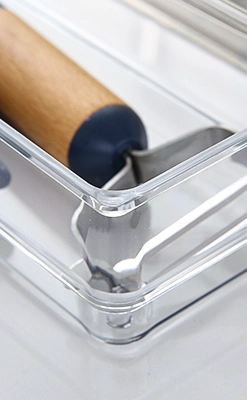 Simple Storage Organizer for Kitchen Drawer Storage Bin for Wine Opener Spoon Strainer Cutlery Acrylic Plastic Drawer Organizer