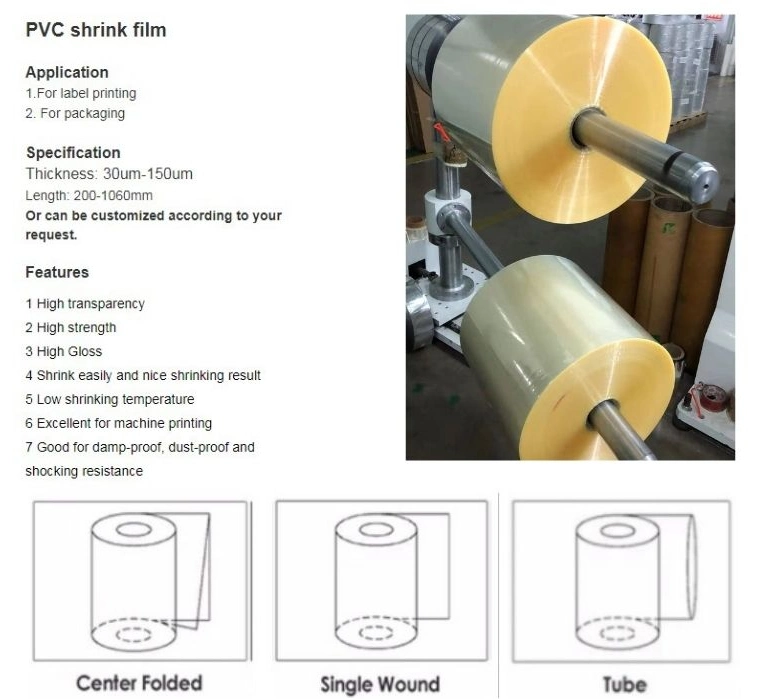 High Quality Transparent PVC Heat Shrink Film PVC Sleeve Wrap Label for Bottles