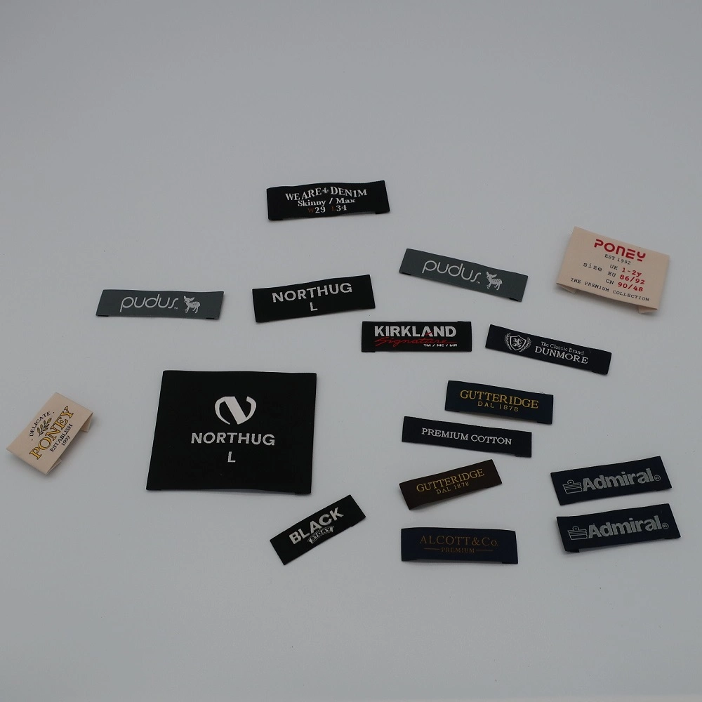 Garment Accessories Manufacturer Custom Clothing Woven Label Hang Tag Hot Sell Custom High Quality Different Designs Clothing Woven Labels for Garment