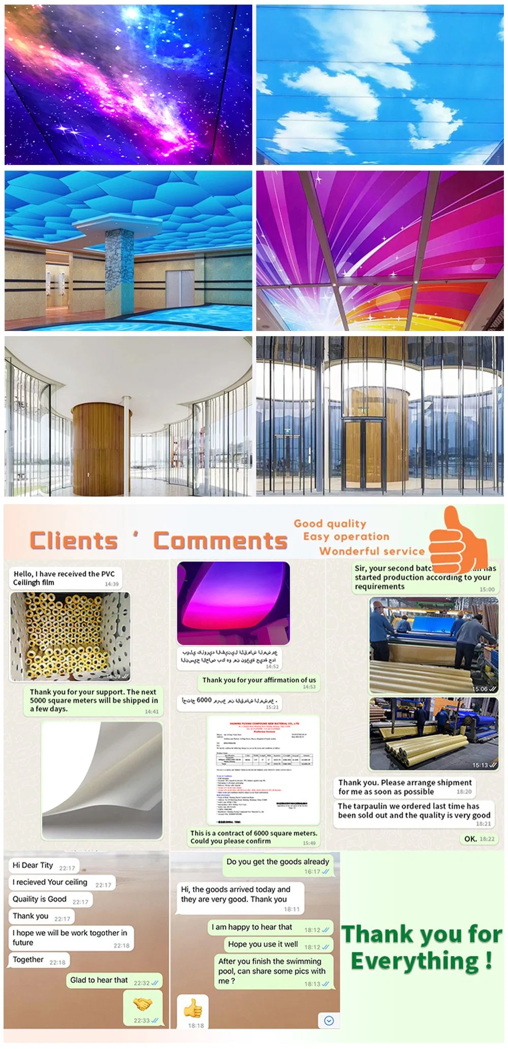 PVC Ceiling Films in Different Colors and Different Thickness