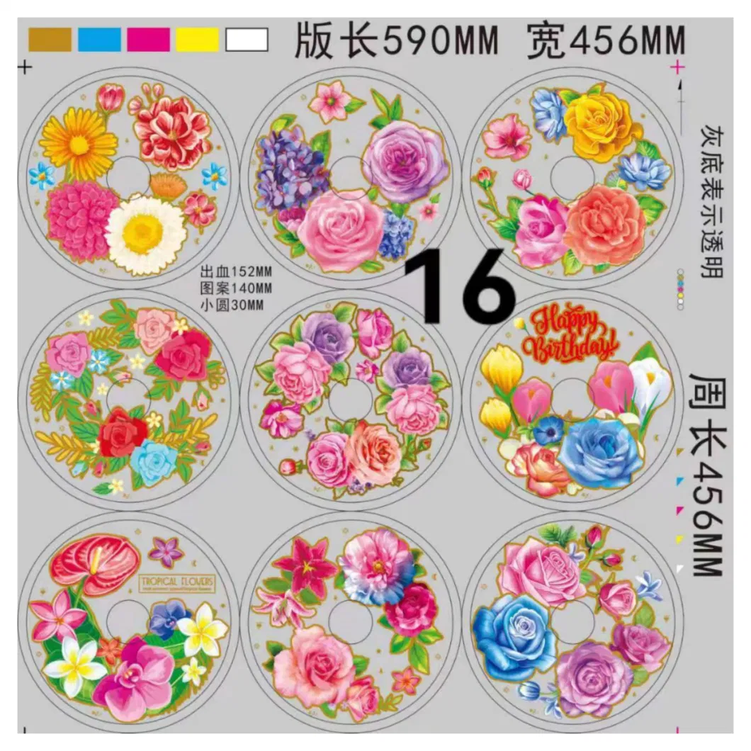 Flower and Fruit Design Iml in Mould Labeling for Basin