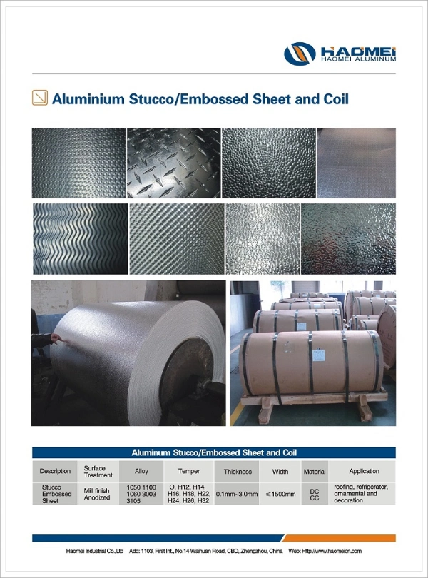 Color Coated Embossed Aluminum Coils Aluminium Foil for ACP