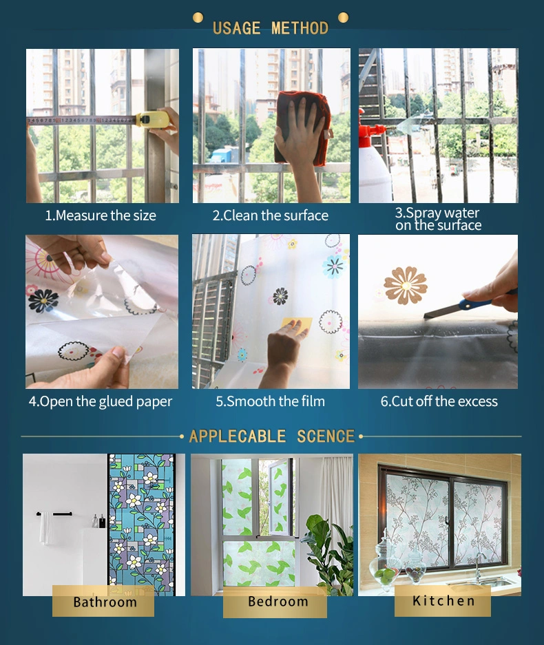 Window Film Frosted Privacy Glass Self Adhesive Window Stickers Small Decorative Window Stickers