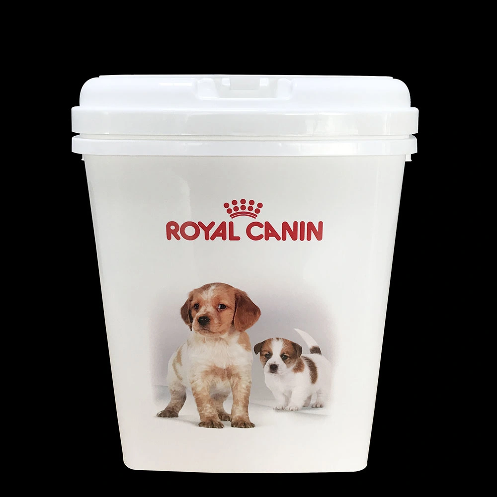 15kg Hot Sell Iml Logo Printing Pet Dog Cat Dry Food Storage Bin