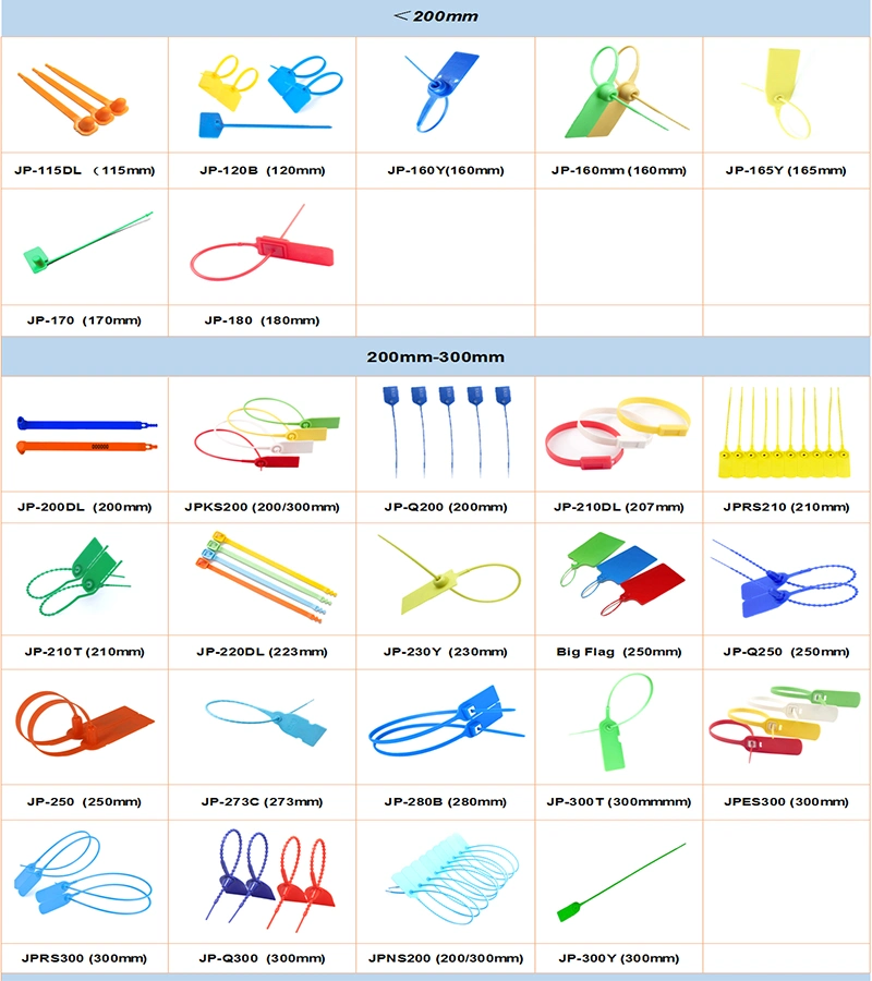 High Security Disposable Self Locking Pull Tight Locking Packaging Plastic Seal