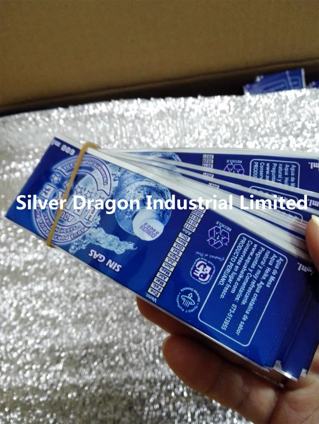 600ml Water Bottle PVC Shrink Labels Size 40mm X 108mm