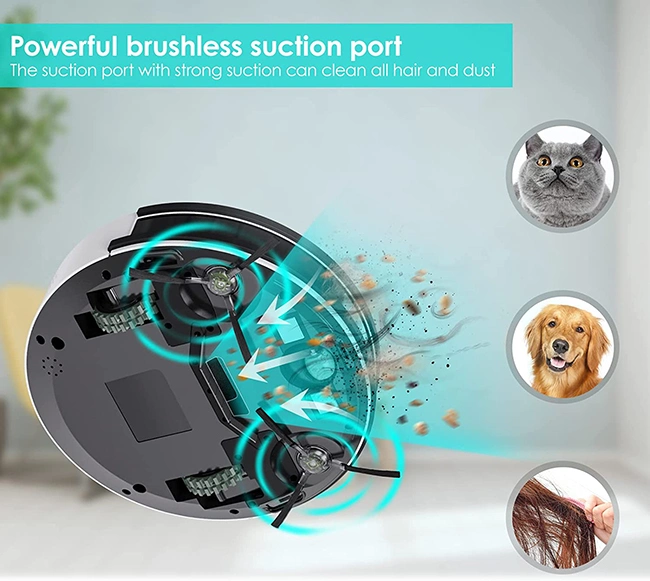 Robot Vacuum with 1800 PA Strong Suction, Wi-Fi, Compatible with Alexa, Carpets and Hard Floors, Ideal for Pet Owners