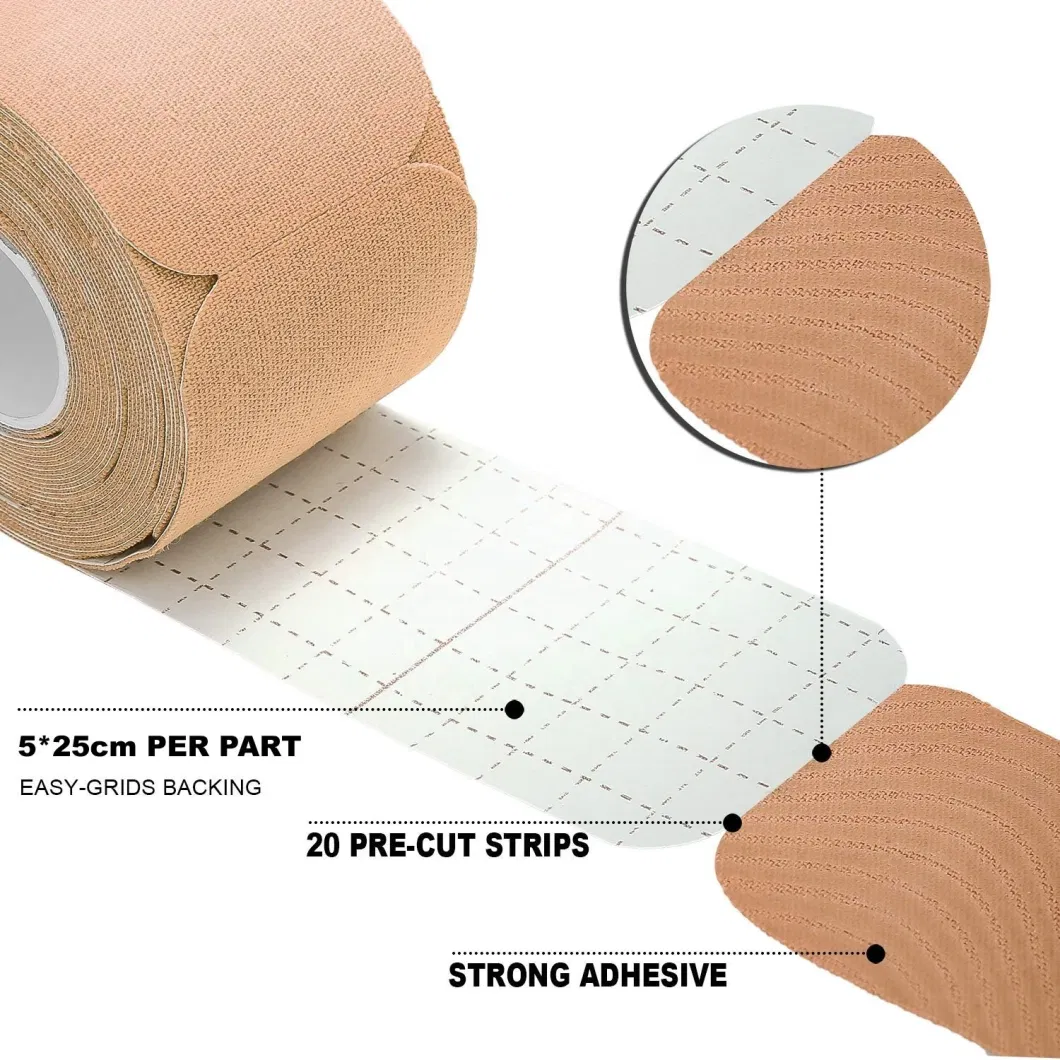 Wholesale Sport Waterproof Kinesiology Precut Tape Muscle Tape 5cm*5m