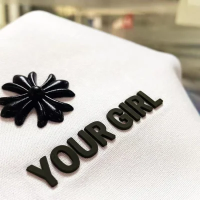 Etiquetas de impresión de transferencia de calor de adhesivos de silicona 3D personalizados al por mayor Para camisetas