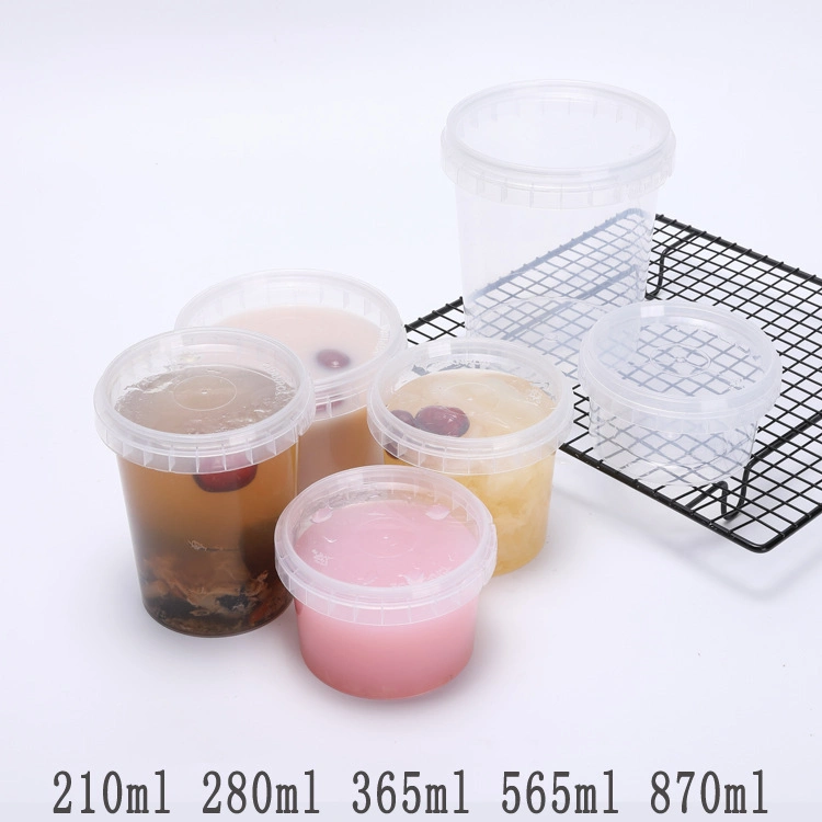 Manufacturer OEM Eco Friendly Custom Logo Iml Round 700ml Disposable Plastic Juice Cup with Lid Plastic Container