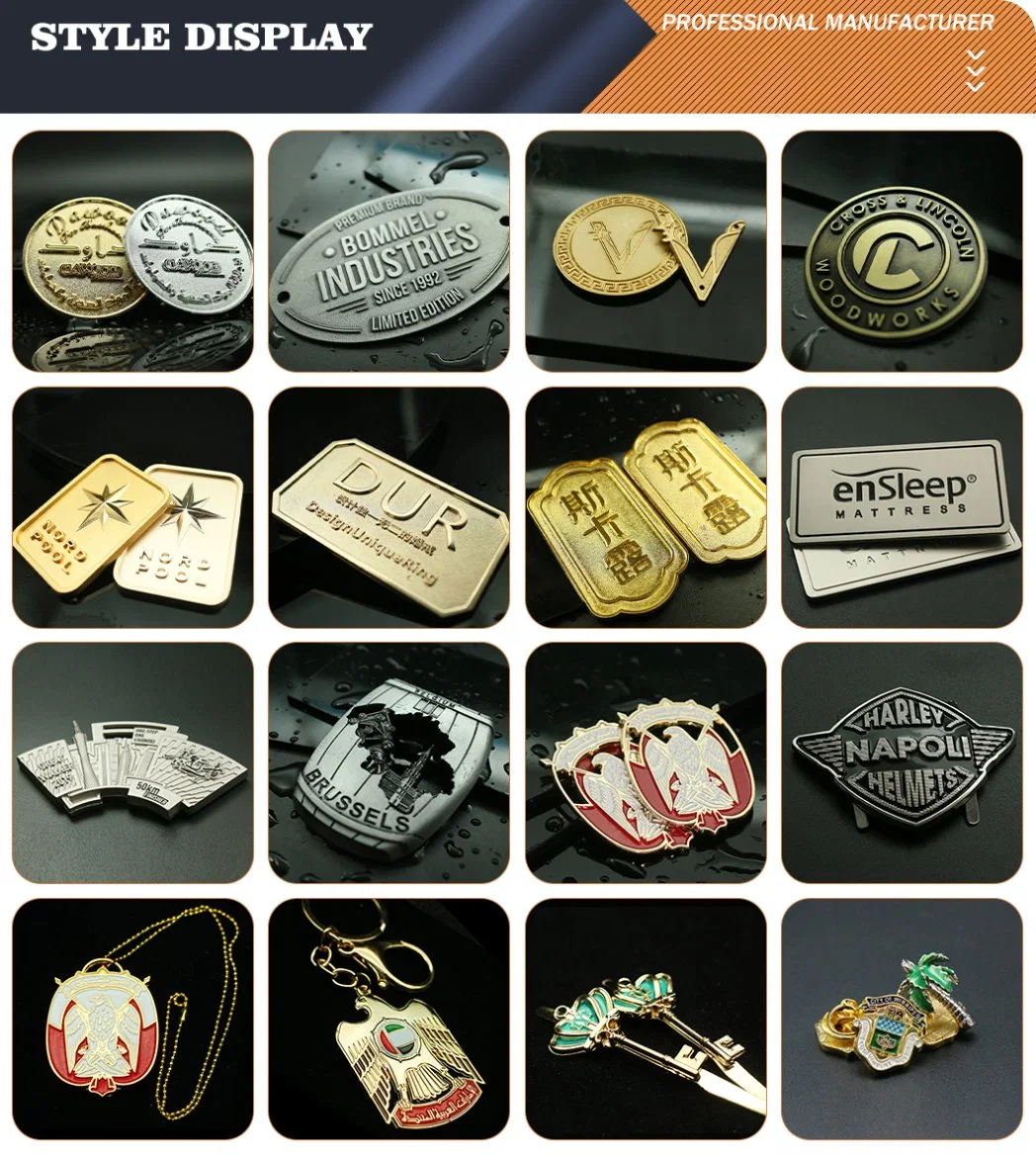 China Factory Wholesale Customized Electroplated Etching Metal Brass/Bronze/Golden/Nickel/Chrome Drawer Labels