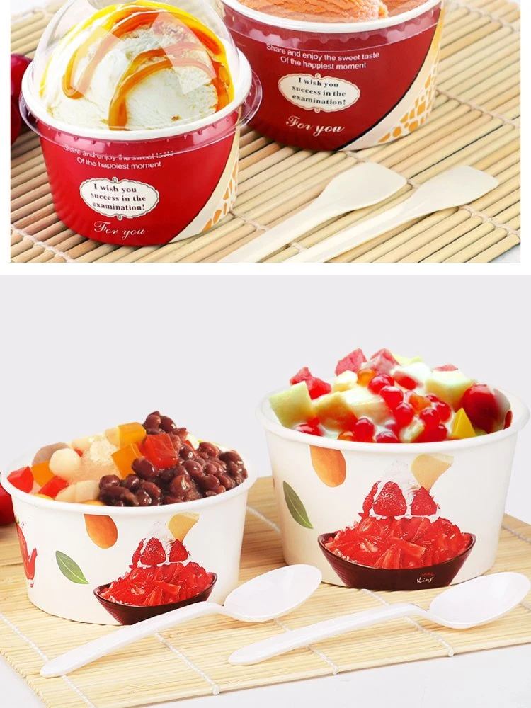 OEM Wholesale 4oz 100ml Custom Plastic Iml Cup Ice Cream Cups with Lid and Spoon