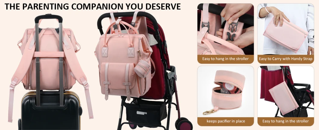 Folding Large Capacity Diaper Bag with Foldable Baby Bed