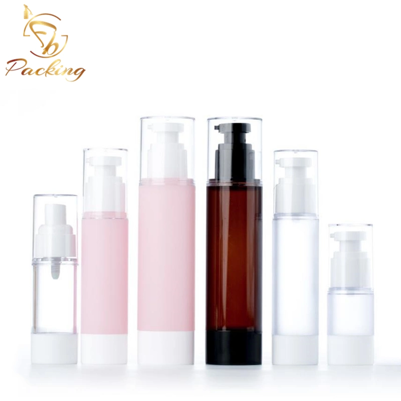15ml Clear as Plastic Empty Airless Pump Bottle Supplier Cosmetic Packaging for Sun Cream Lotion