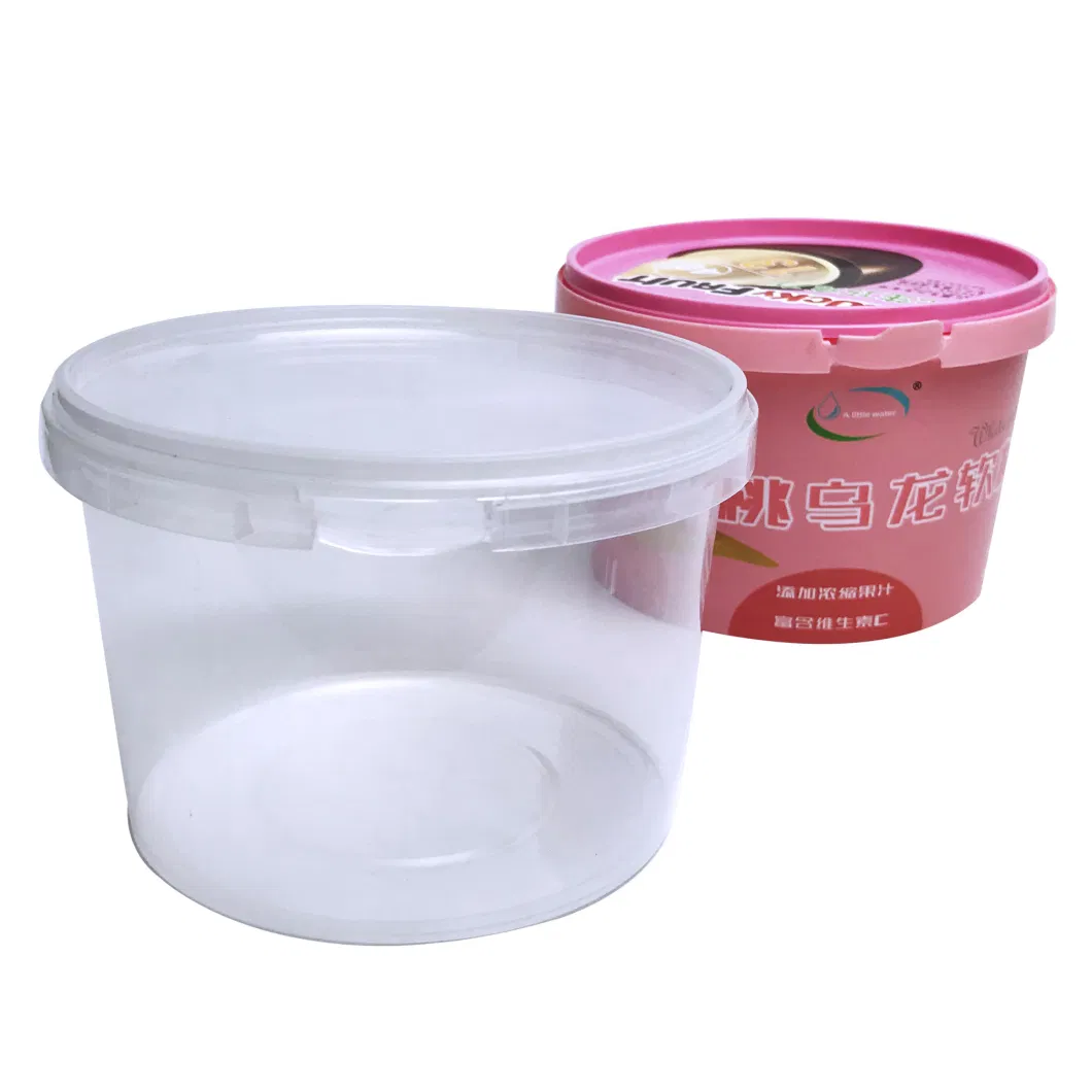 PP 500ml Round Gummy Candy Yogurt Ice Cream Iml Plastic Containers with Lid
