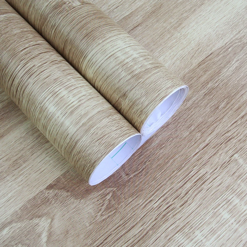 Thickened Wood Grain Wallpaper Self-Adhesive Large Roll Imitation Wood Paper Wardrobe Door Waterproof Furniture Renovation Sticker