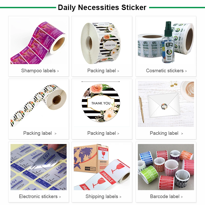 Self Adhesive Paper Labels Printing Custom Kiss Cut Sticker Sheet