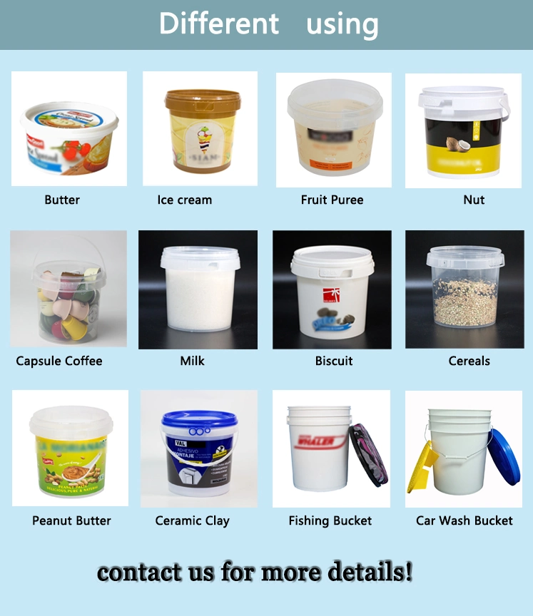 Plastic Bucket Wholesale Iml Color Customized PP Plastic Bucket for Ice Cream Container Yogurt Bucket