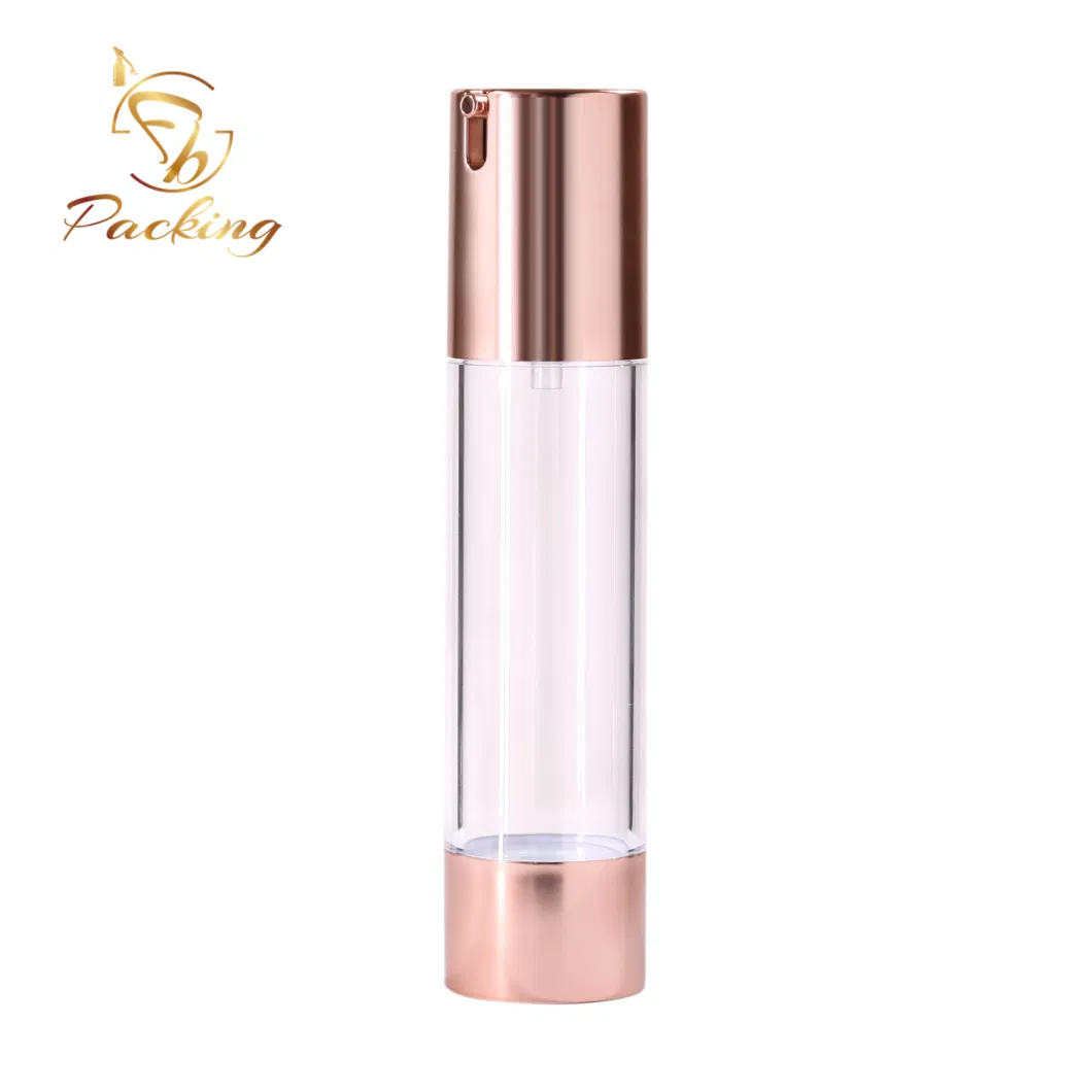 Luxury Customized Aluminum Blue Pump Airless Bottles Cosmetic Packaging 10ml 15ml 30ml