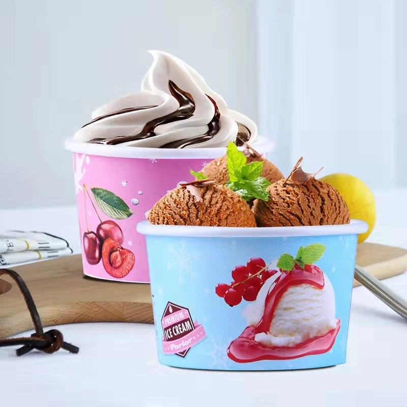 OEM Wholesale 4oz 100ml Custom Plastic Iml Cup Ice Cream Cups with Lid and Spoon