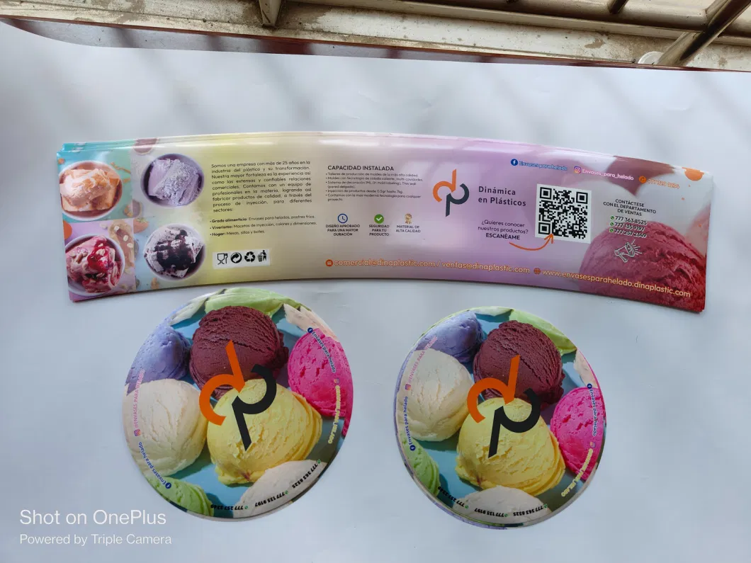 High Resolution Ice Cream Design Iml Label for Injection Mold Plastic Container
