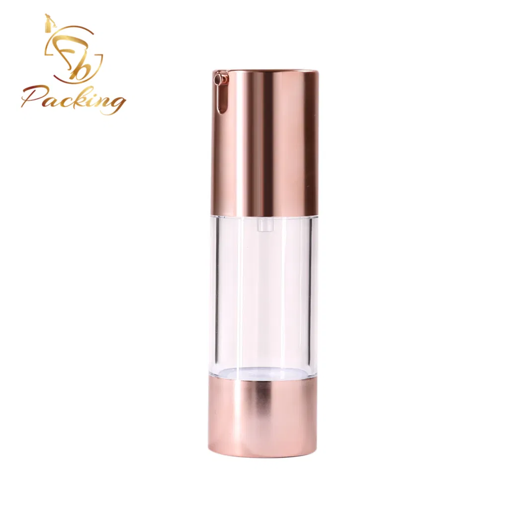 Customized Aluminum Blue Pump Airless Bottles Cosmetic Packaging 15ml 30ml