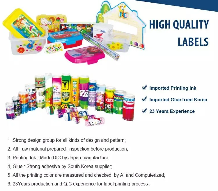Factory Direct Selling in Mold Label for Plastic Sticker Sheet