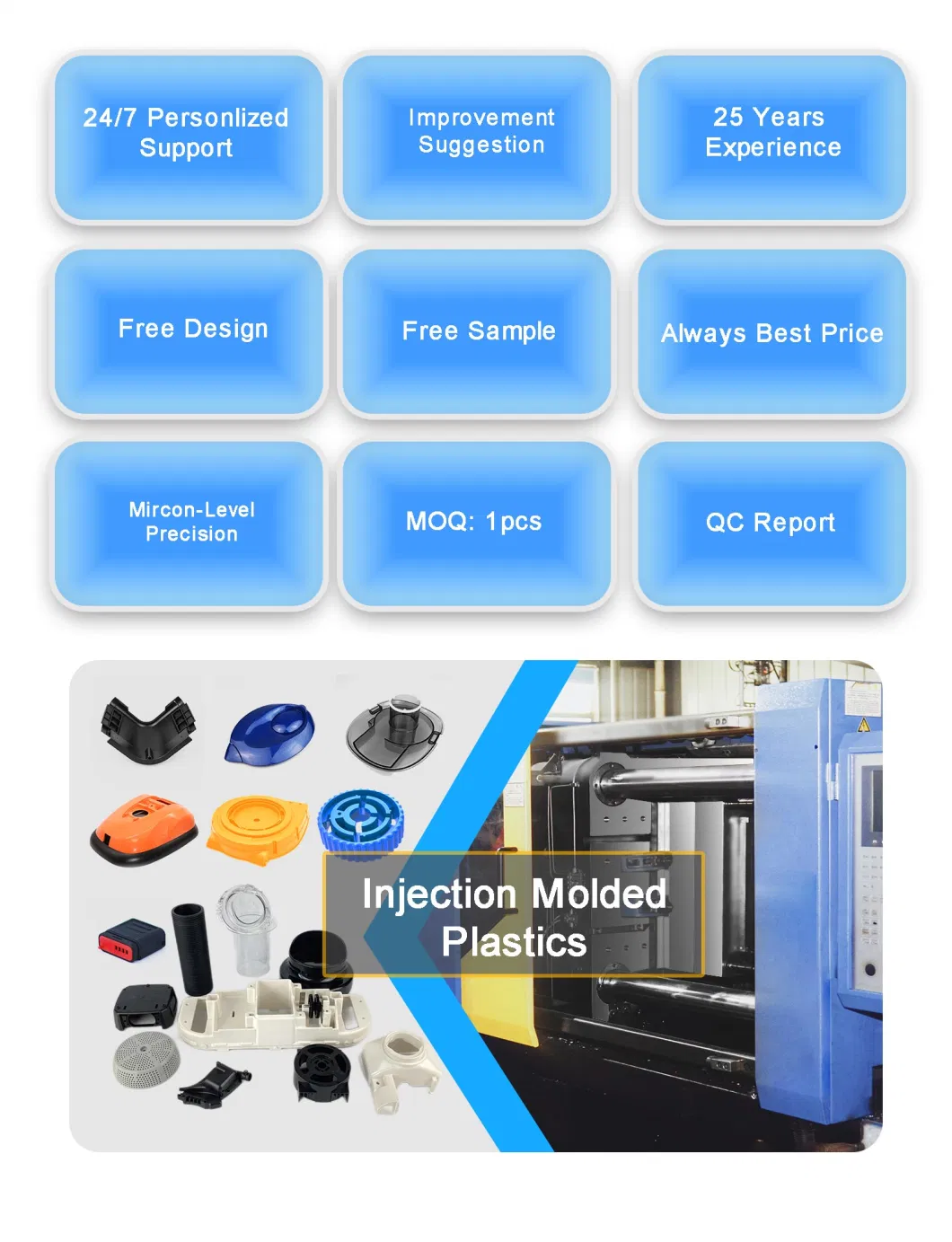 Plastic Injection Molding Service Custom Mould Food Grade PP Material Injection Plastic Tube