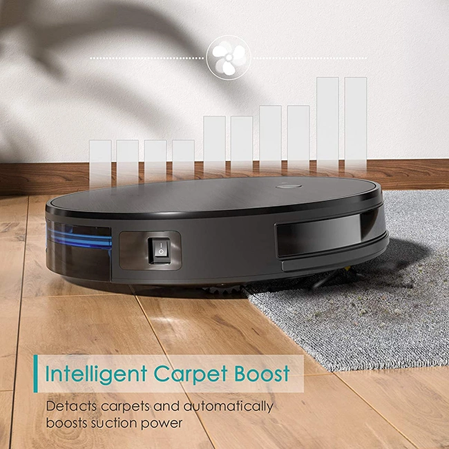 Liyyou Robot Vacuum-Wi-Fi Connectivity, Personalized Cleaning Recommendations, Works with Alexa, Good for Pet Hair, Carpets, Hard Floors, Self-Charging