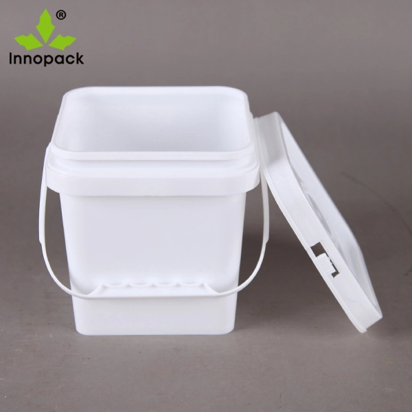 10L 15L 20L White Square Plastic Paint Barrels/Pails/Buckets, Plastic Bucket for Paint