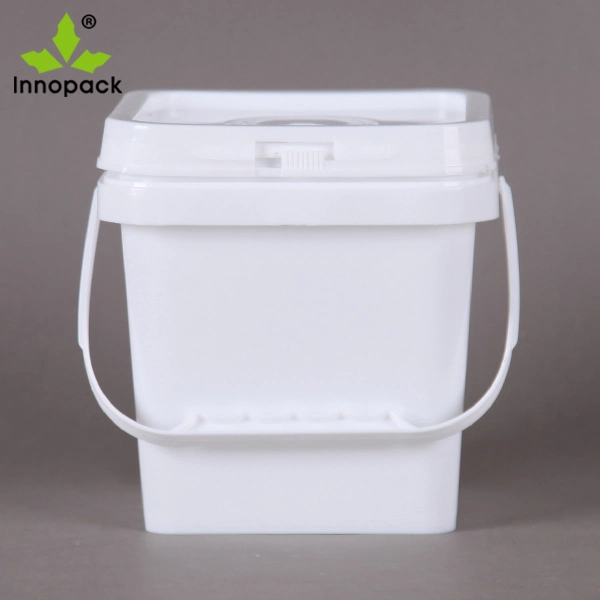10L 15L 20L White Square Plastic Paint Barrels/Pails/Buckets, Plastic Bucket for Paint