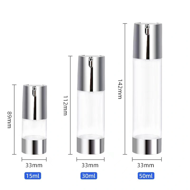 Wholesale 15ml 30ml 50ml 80ml 100ml Gold Airless Lotion Pump Bottle Luxury Cosmetics Airless Pump Packaging