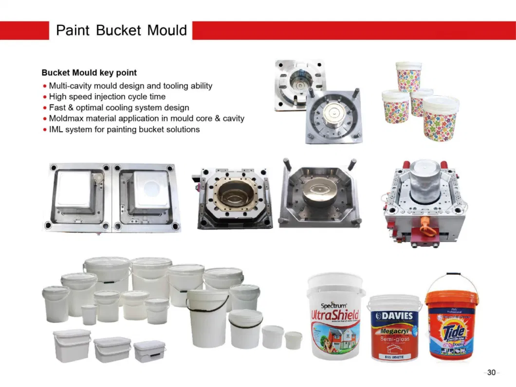 Printing in Mold Label Bucket Bucket Moulding Machine Injection Water Bucket Mould