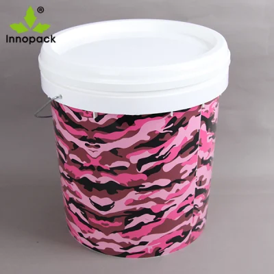 Secchio in plastica stampato IML da 15 litri per uso alimentare a prova di bambino