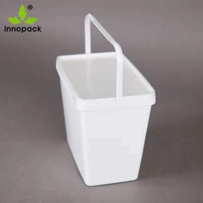 Secchio quadrato in plastica per polveri per uso alimentare da 3,7 l