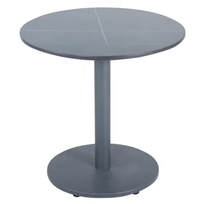  Stile nordico rotondo nero sinterizzato pietra Top balcone giardino esterno Tavolino da caffè