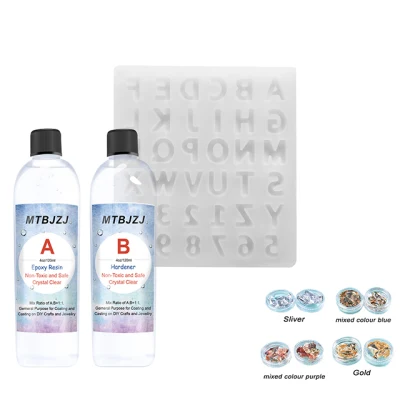  Resina epossidica trasparente con stampo in silicone in lettera araba a scaglie