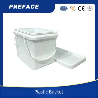 Contenitore trasparente per alimenti per animali con coniglio di pollo Iml, secchio quadrato in plastica Con coperchio in vendita