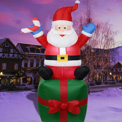  Babbo Natale gonfiabile da 1.8 metri, sacchetto regalo, modello a gas luminoso a LED, gonfiabile natalizio, decorazione, pallone, stampo gonfiabile