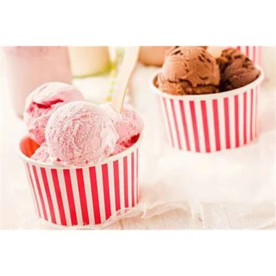  Tazza di gelato in plastica monouso Custom IML rotonda da 130 ml con Coperchio e cucchiaio