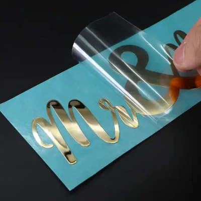  Pasta per trasferimento di metallo personalizzata etichetta in nichel spaccato placcata oro puro Etichette con lettere etichette con marchio per bottiglie di profumo Log o Labelling