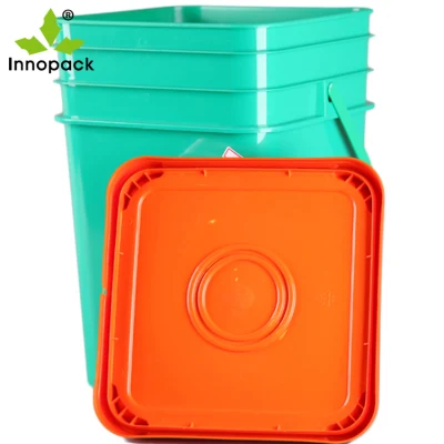 Secchio quadrato in plastica da 20 litri con coperchio per verniciatura colorata grossista