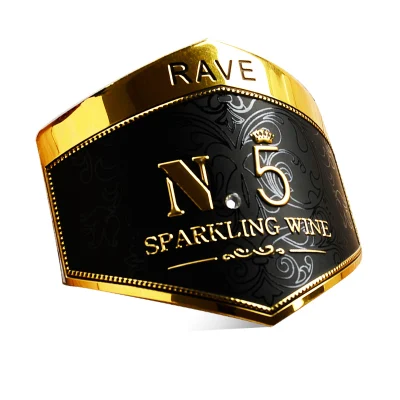  Top Fashion Logo personalizzato con marchio in rilievo vino rosso metallo oro Etichetta del flacone