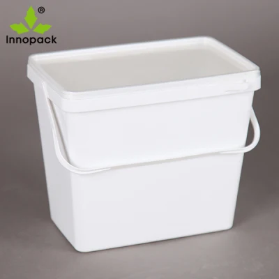 Secchio quadrato in plastica per polveri per uso alimentare da 3,7 l