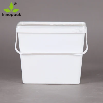  Secchio quadrato in plastica per polveri per uso alimentare da 3,7 l