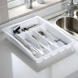  Cassetto da cucina in plastica cassetto porta borse cassetto portaposate in plastica estensibile Organizzatore