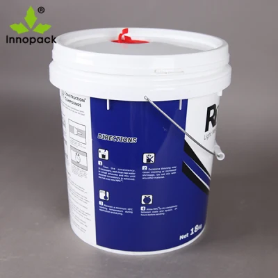 Secchio/cilindro in plastica da 15 l con stampa imm personalizzata