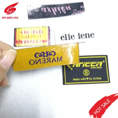 Aspetto bello adesivo lavorato finemente Logo tessuto etichetta con ferro Sul retro