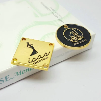 Etichette personalizzate con logo in metallo con logo con logo Sewing Metal Emboss Per borse e borse